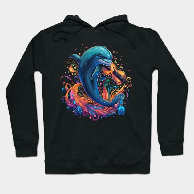 Porpoise Playing Violin Hoodie by JH Mart